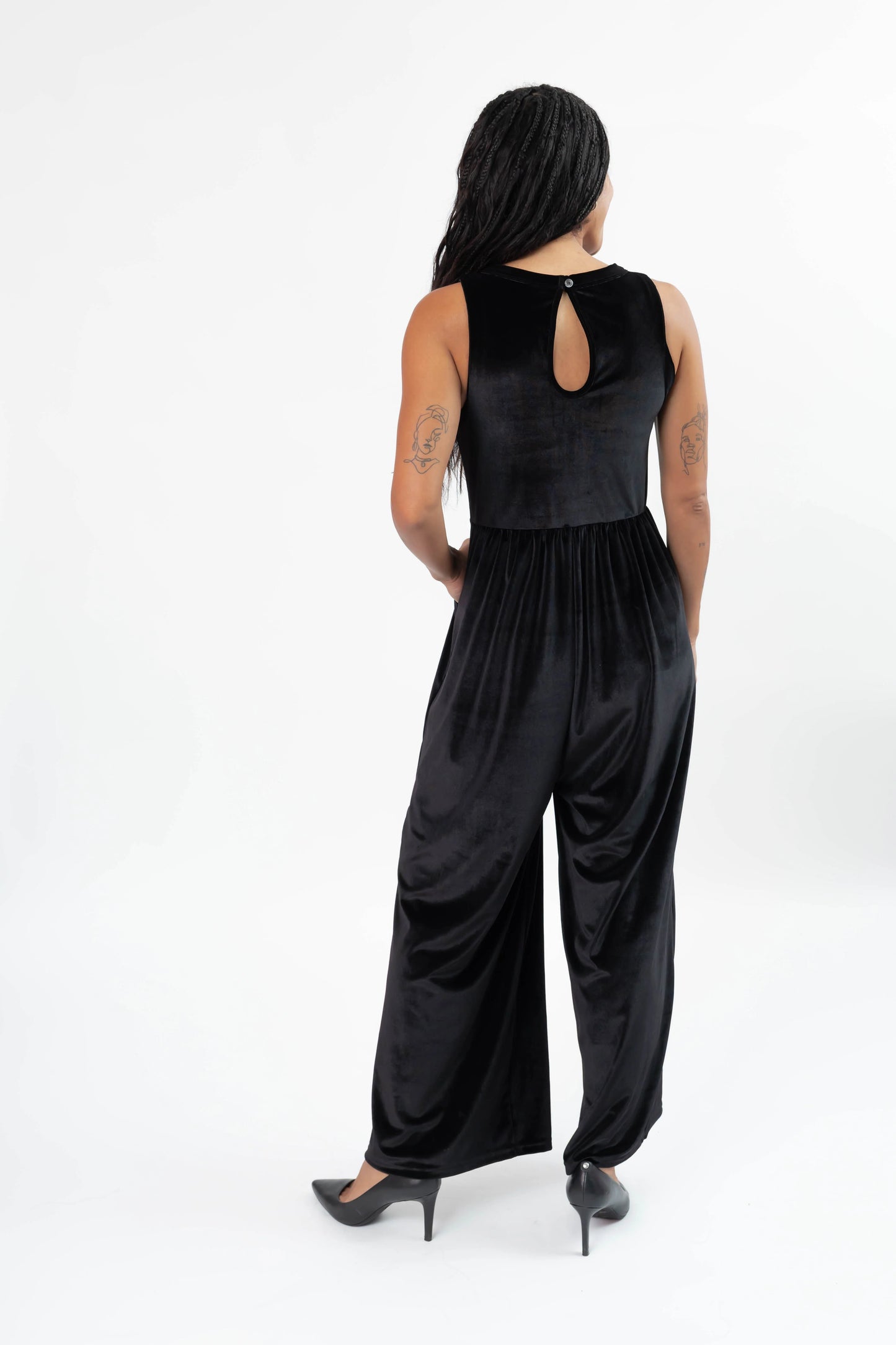 Smash + Tess Gina Velvet Romper || Black