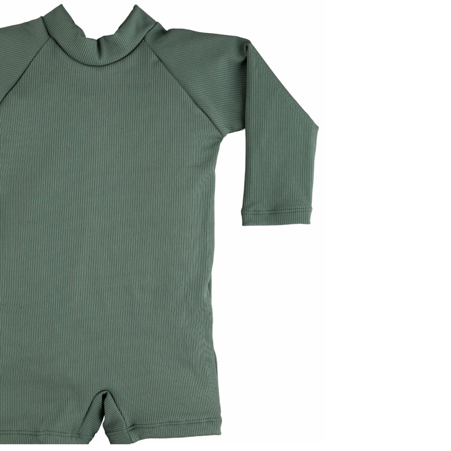 Current Tyed Sunsuit || Solid Dark Green Ribbed