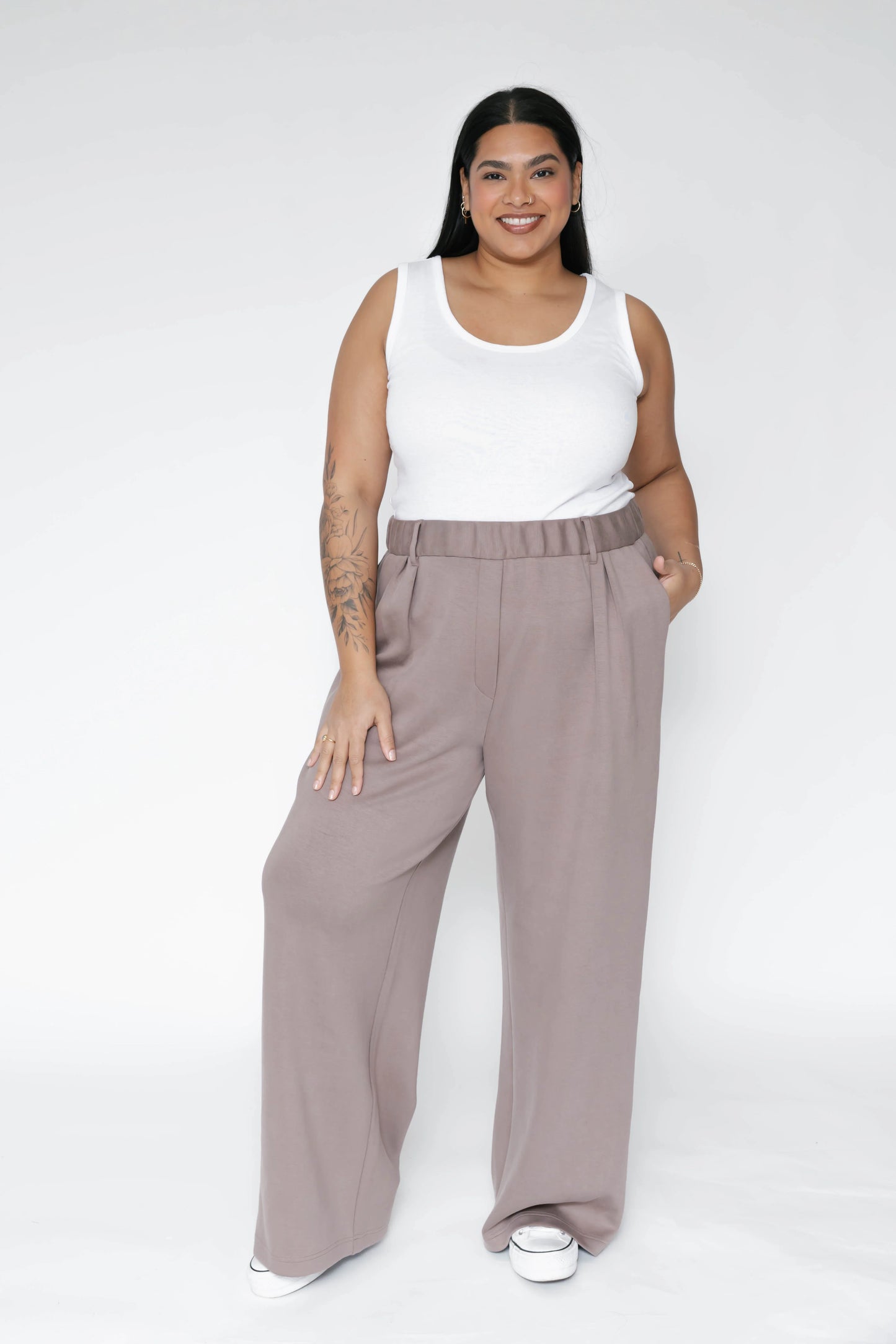 Smash + Tess Halle Microscuba Pants || Taupe