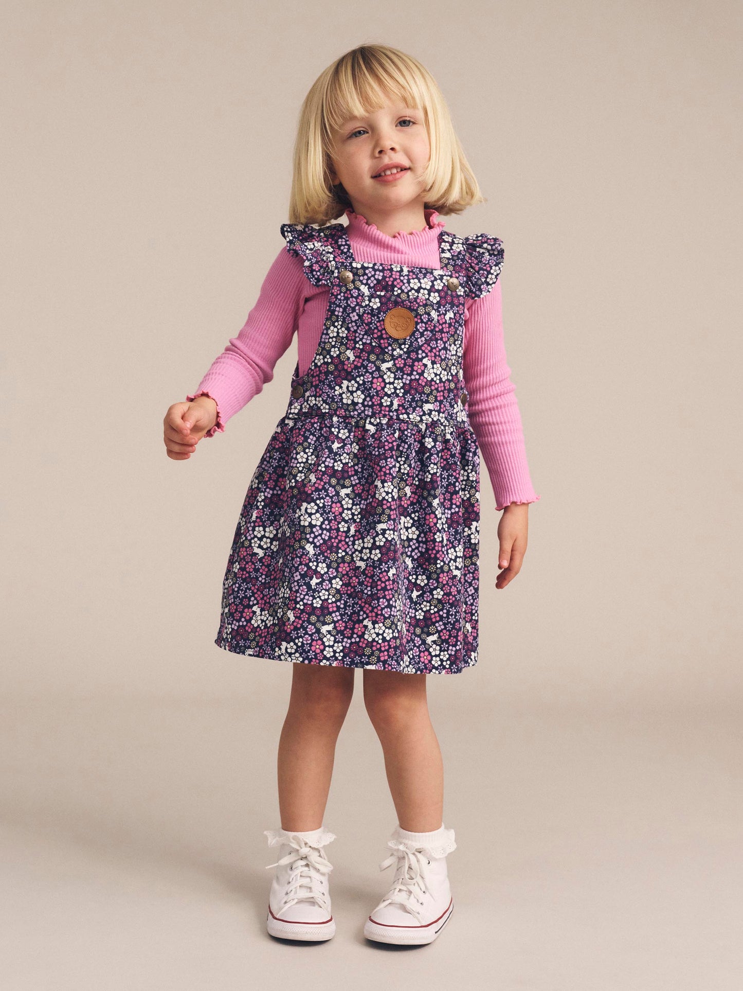 Hux Baby Midnight Flower Garden Overall Dress