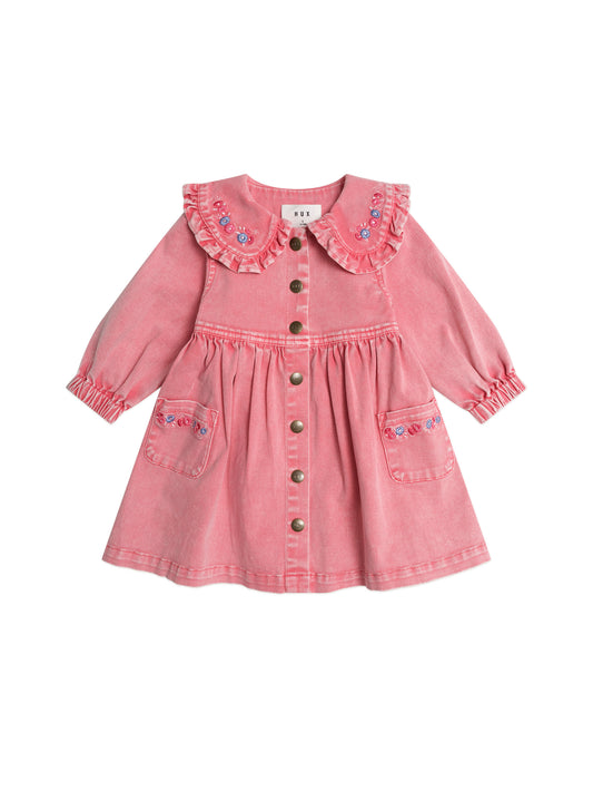 Hux Baby Vintage Floral Collar Dress