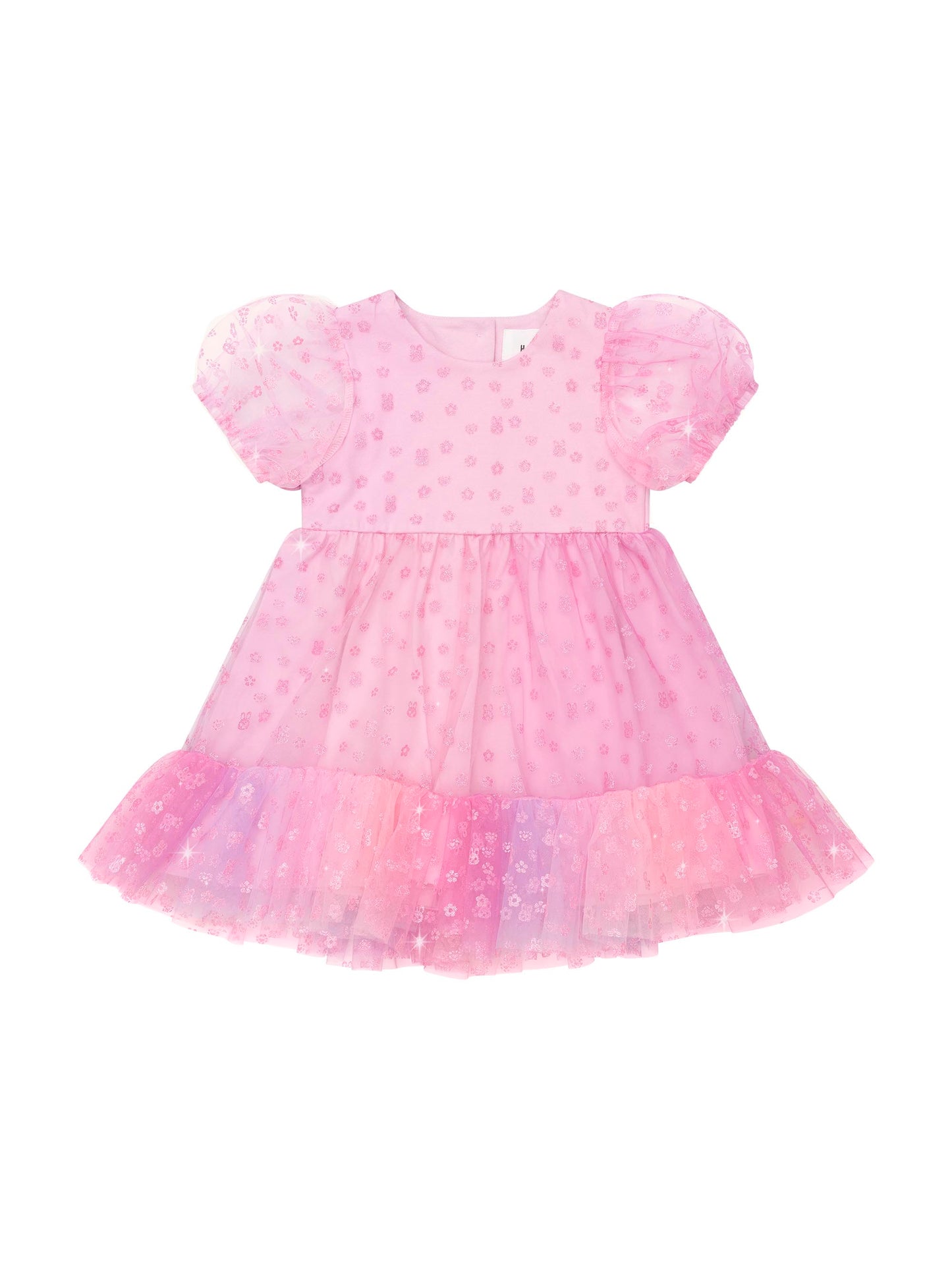 Hux Baby Bunny Gem Puff Sleeve Party Dress