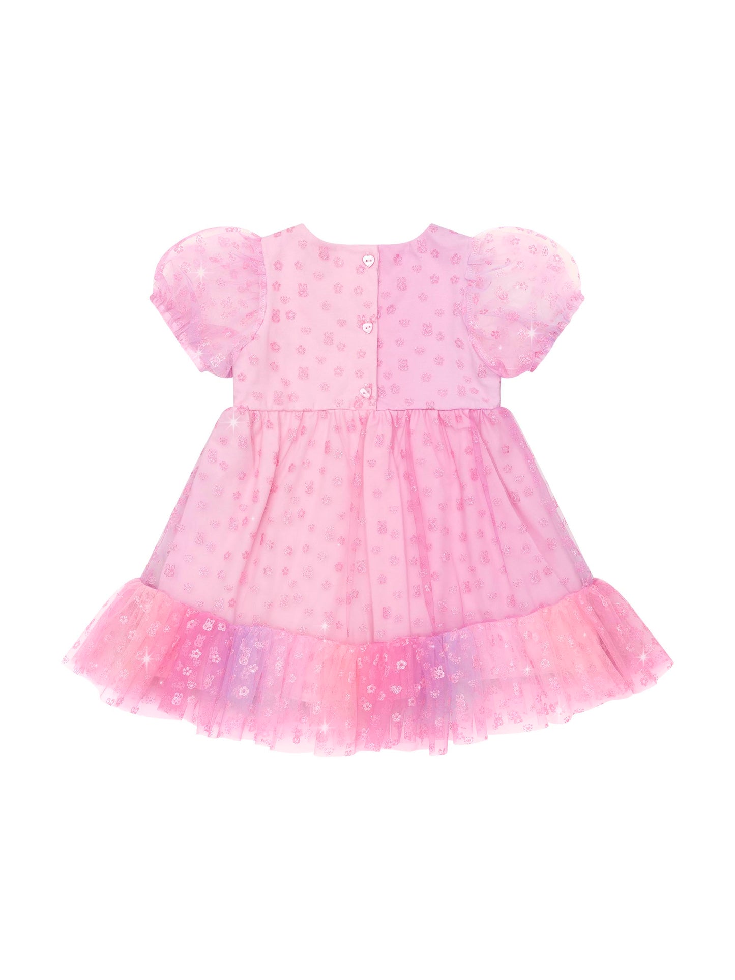 Hux Baby Bunny Gem Puff Sleeve Party Dress