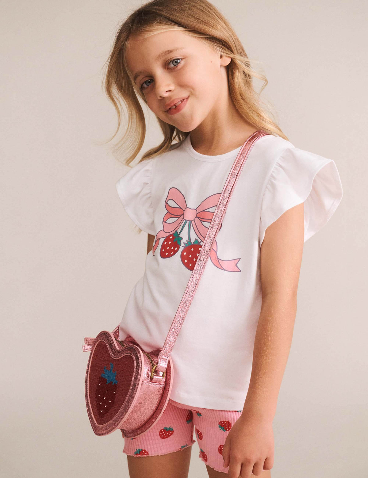 Hux Strawberry Sequin Heart Bag