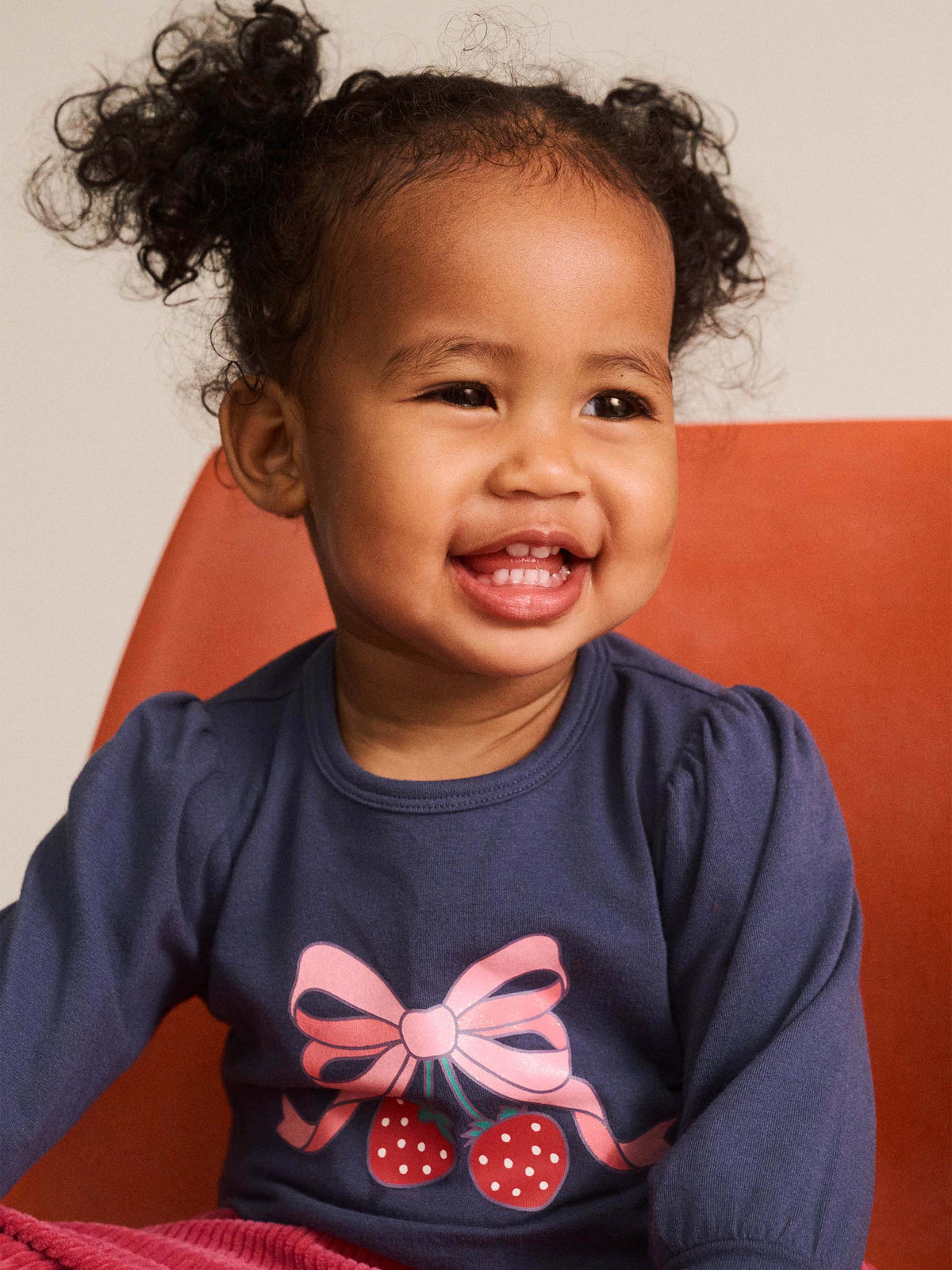 Hux Strawberry Bow Puff Sleeve Top