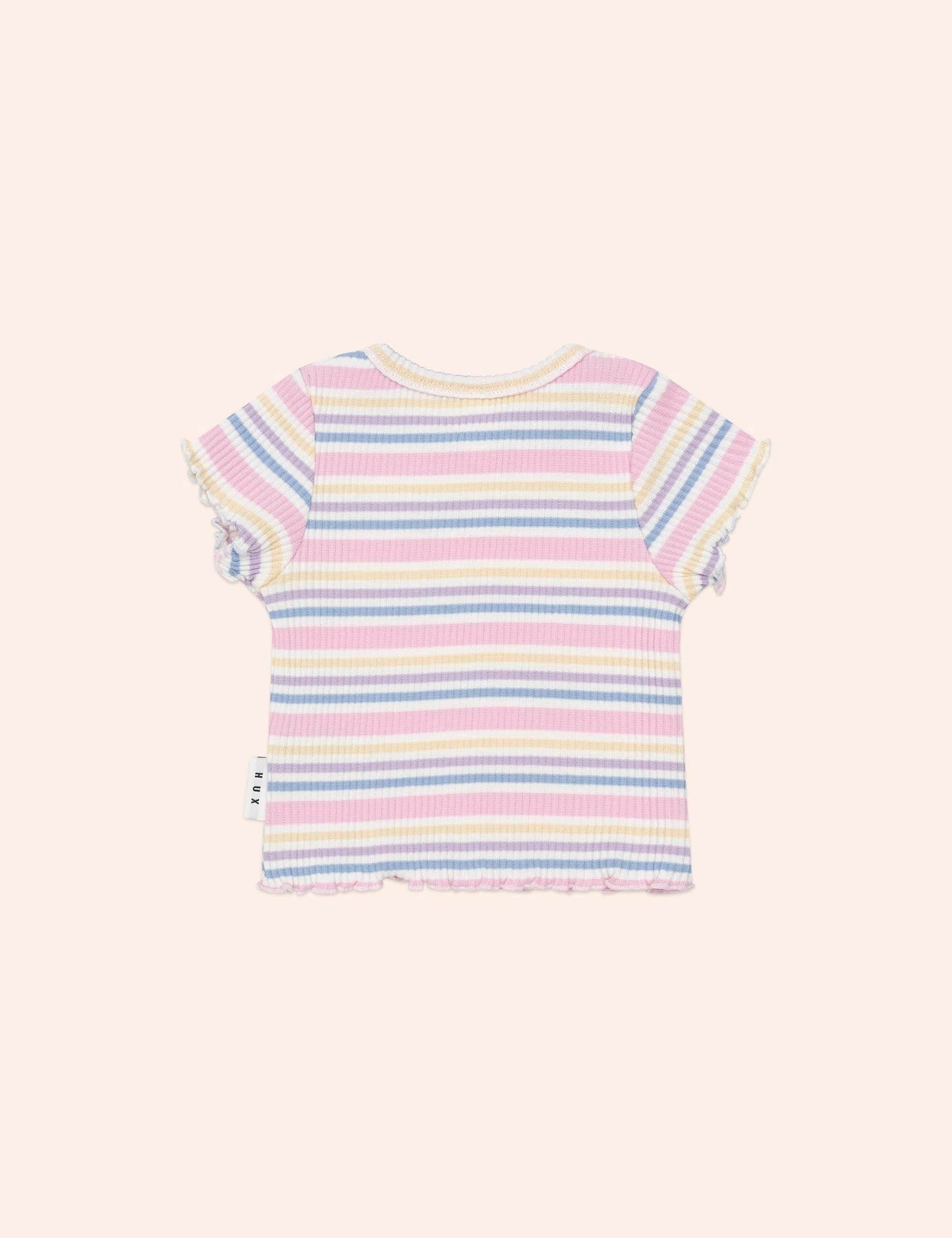 Hux Baby Rainbow Stripe Rib Tee