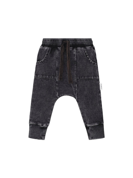 Hux Black Knit Denim Pocket Pant