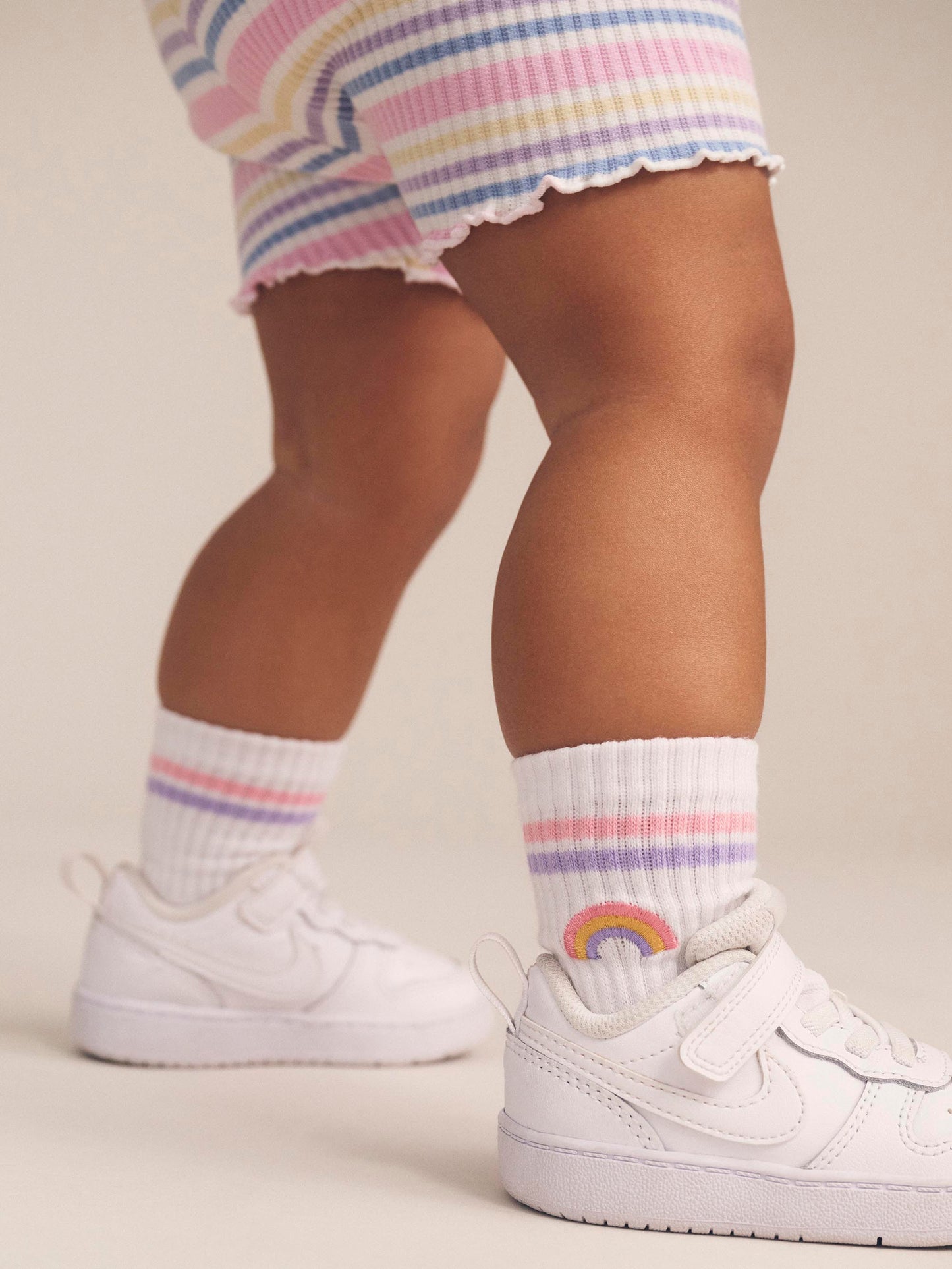 Hux Baby Rainbow Stripe Rib Short