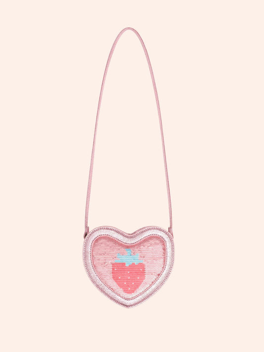 Hux Strawberry Sequin Heart Bag