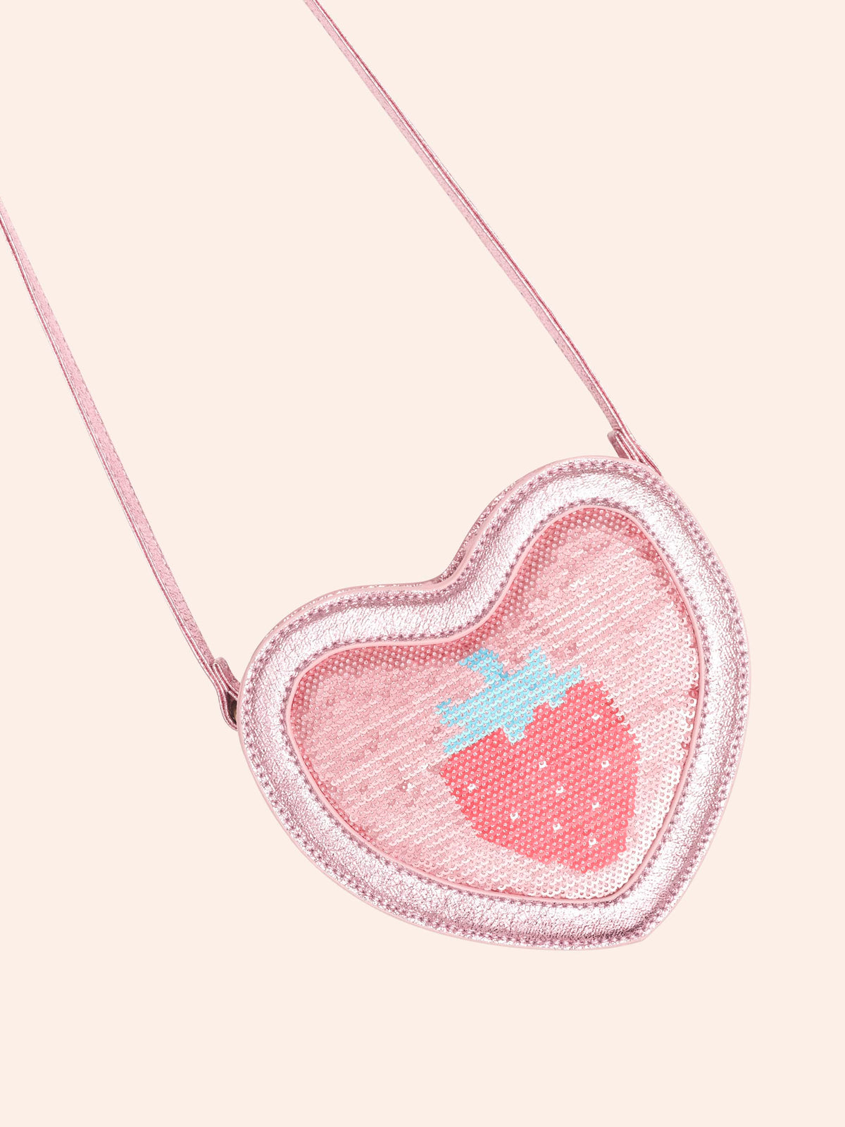 Hux Strawberry Sequin Heart Bag
