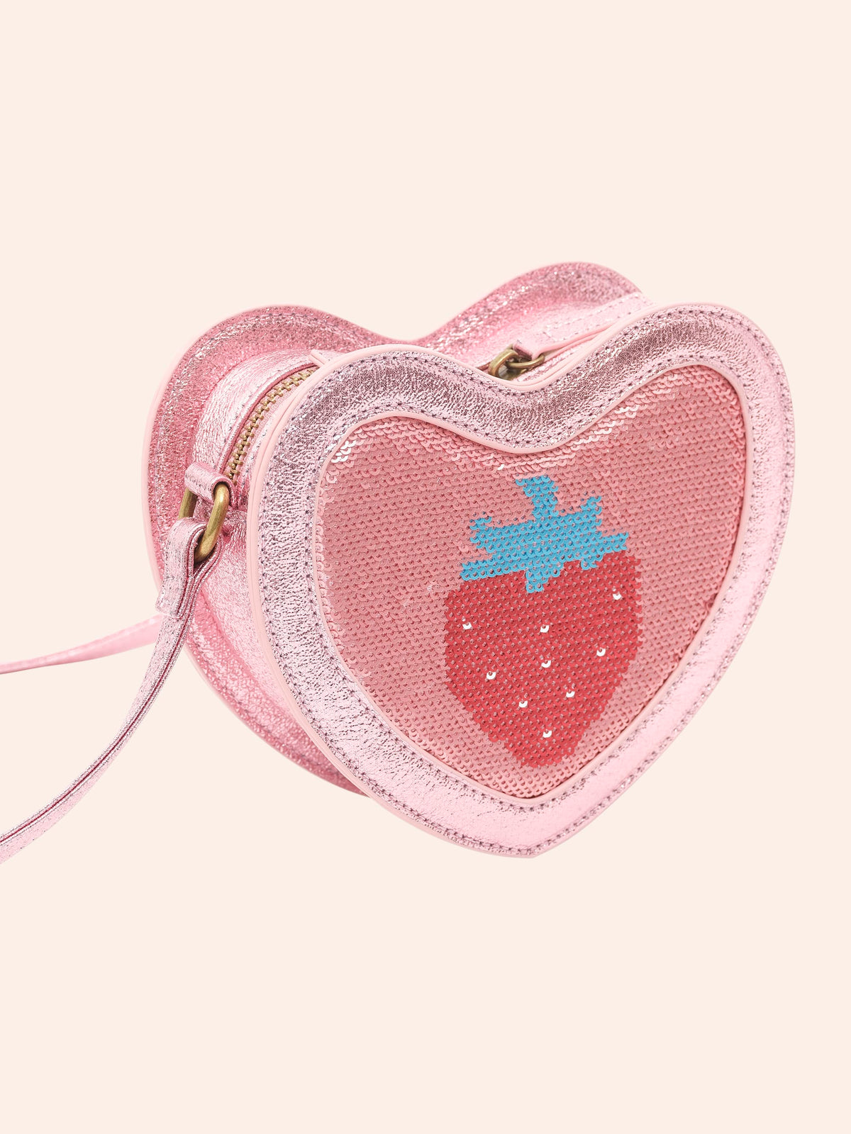 Hux Strawberry Sequin Heart Bag