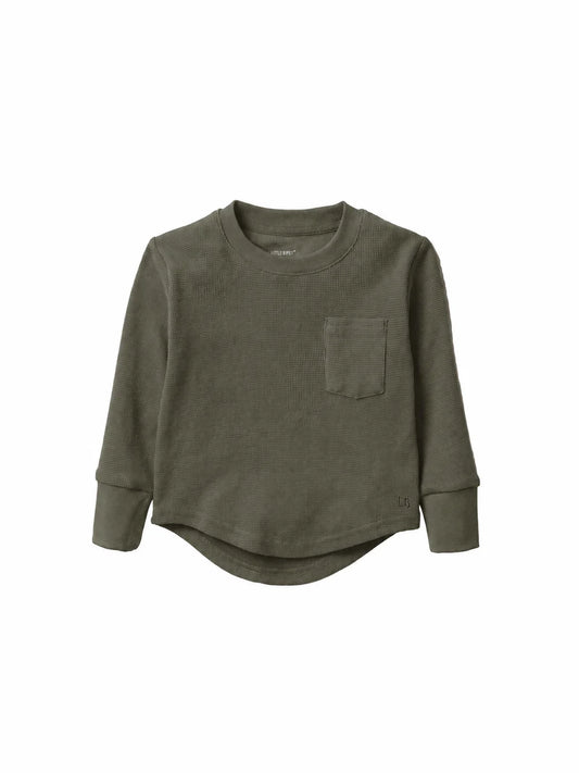 PRE-ORDER Little Bipsy Waffle Top || Green