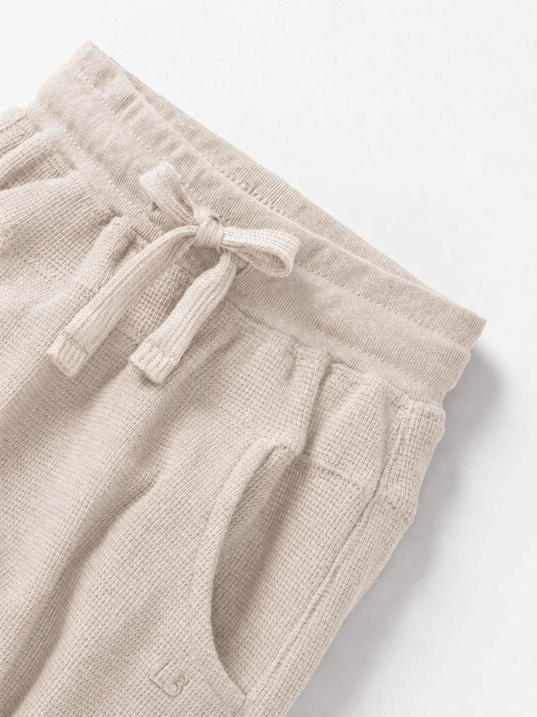 PRE-ORDER Little Bipsy Waffle Jogger || Cream