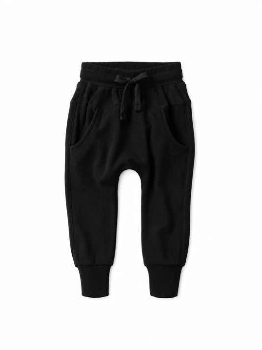 PRE-ORDER Little Bipsy Waffle Jogger || Black