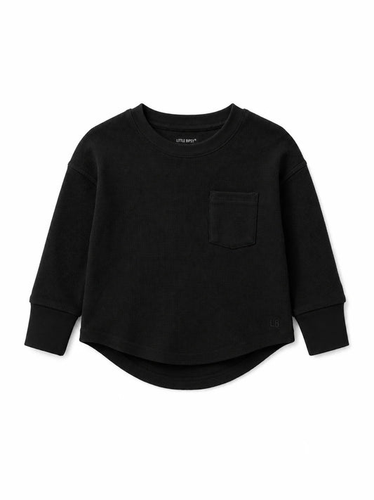 PRE-ORDER Little Bipsy Waffle Top || Black