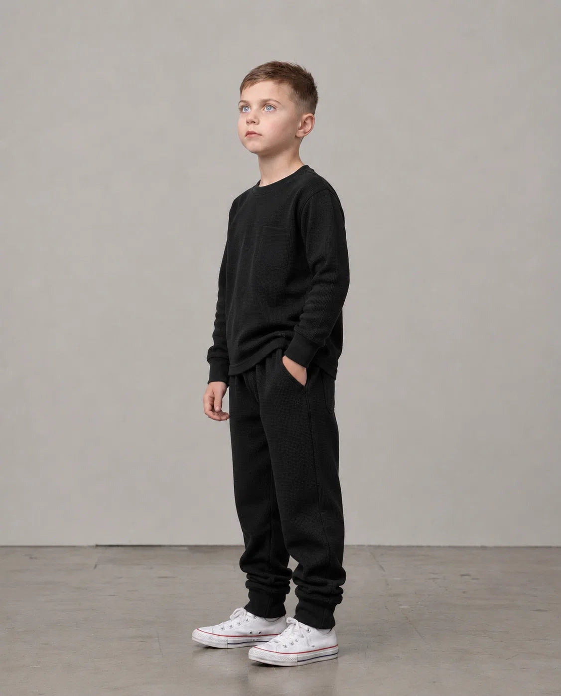 PRE-ORDER Little Bipsy Waffle Top || Black