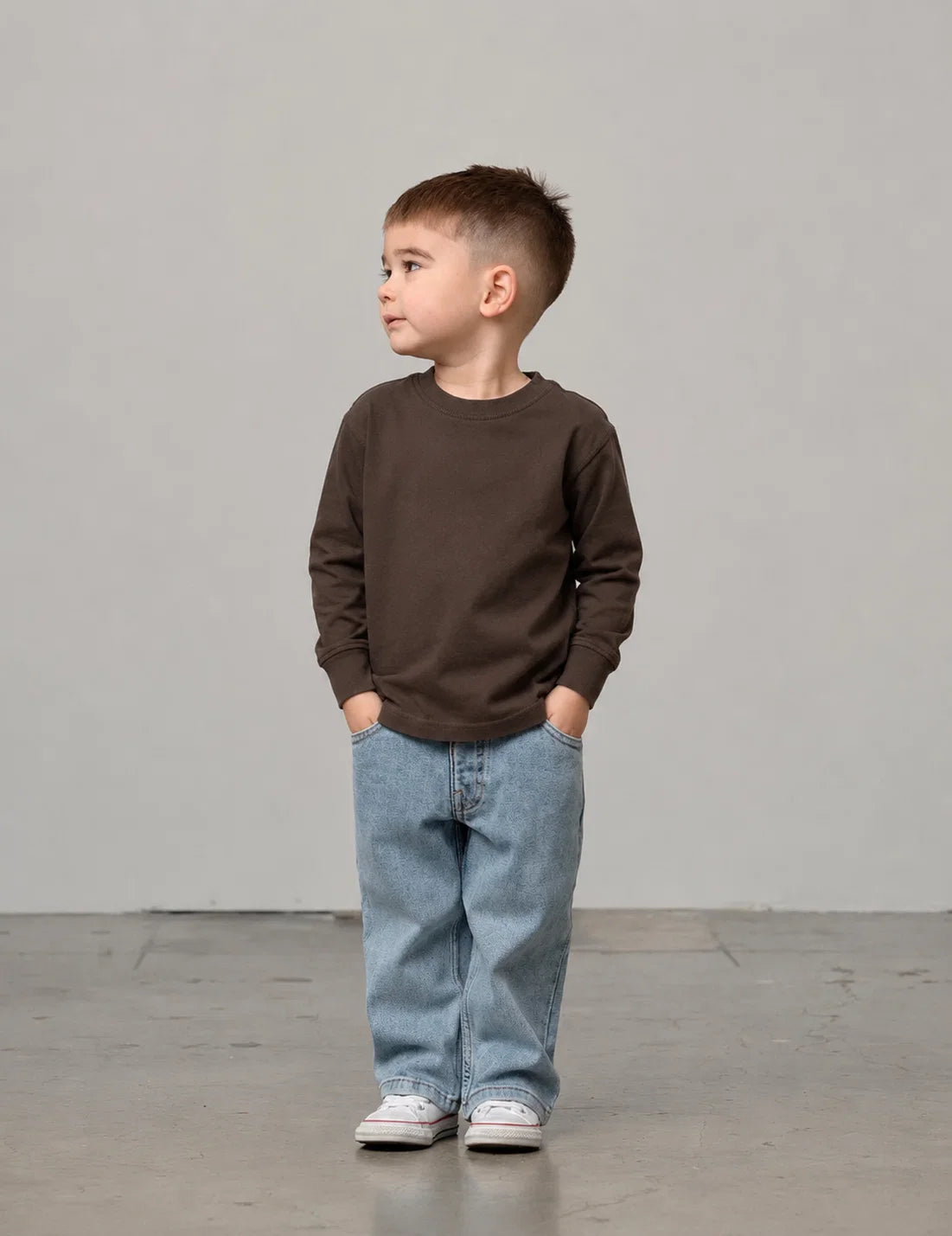 PRE-ORDER Little Bipsy Elevated Long Sleeve Tee || Brown