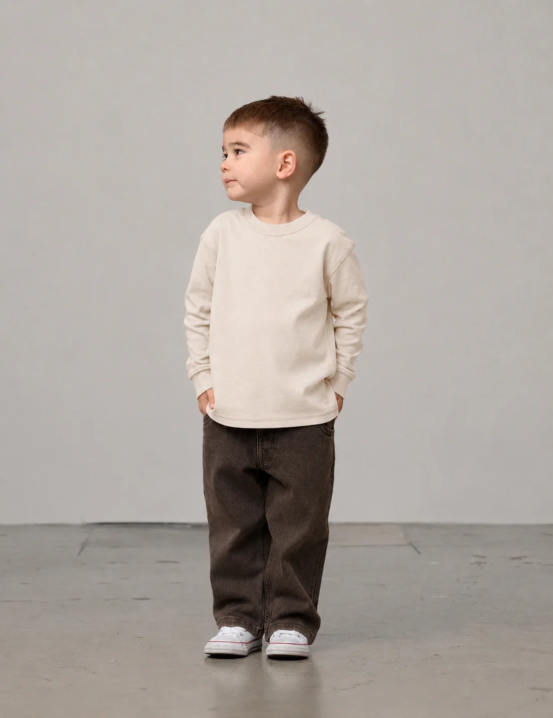 PRE-ORDER Little Bipsy Elevated Long Sleeve Tee || Cream
