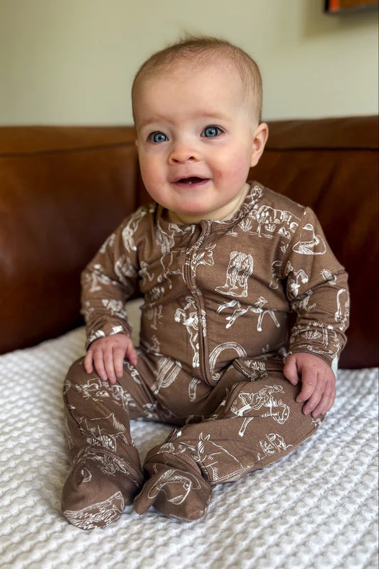 Bambi & Birdie Zipper Sleeper || Cowboy