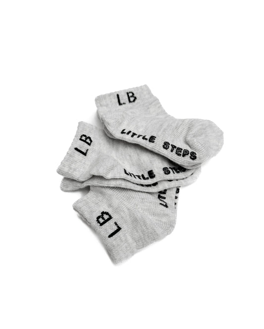Little Bipsy Ankle Socks 3-Pack || Light Heather Grey