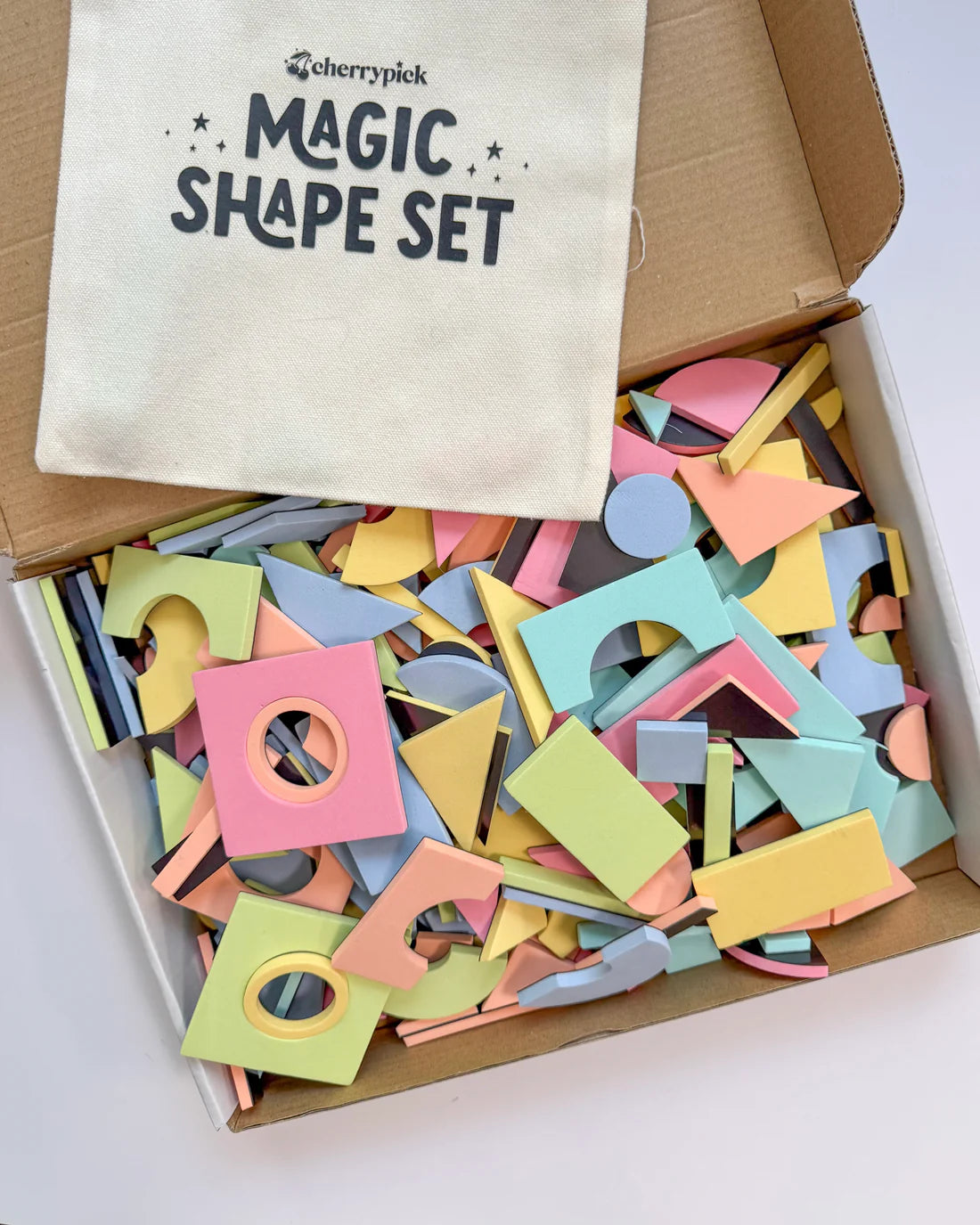 Cherry Pick Magic Shape Set - Soft Foam Magnetic Shapes for Building and Play