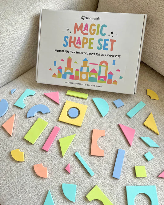 Cherry Pick Magic Shape Set - Soft Foam Magnetic Shapes for Building and Play