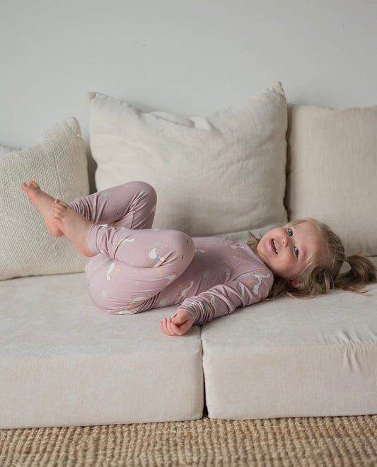 Roobear Little Hatchling Bamboo Two-Piece Pajamas || Petal Pink