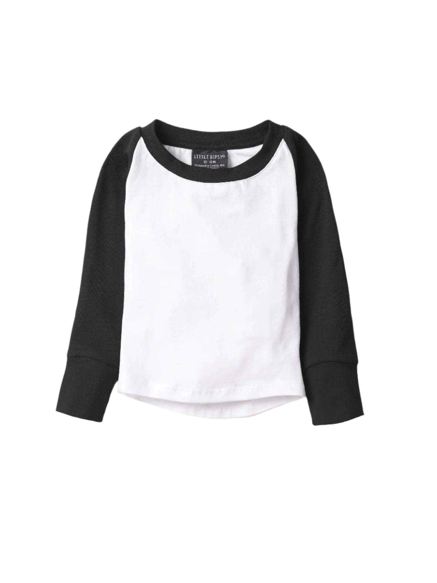 Little Bipsy Imperfect Baseball Tee || Black