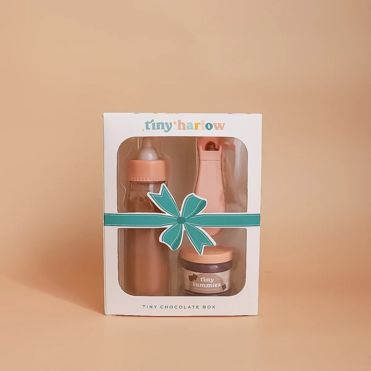 Tiny Harlow Tiny Tummies Puree and Milk Bottle Set || Chocolate