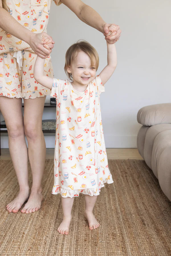 Bambi & Birdie Ruffled Sleep Dress || Breakfast in Bed