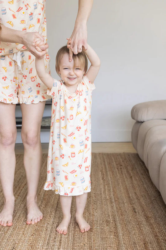 Bambi & Birdie Ruffled Sleep Dress || Breakfast in Bed