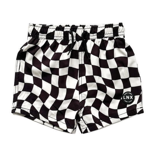 Lenox James Swim Trunks || Wavy Checks Black