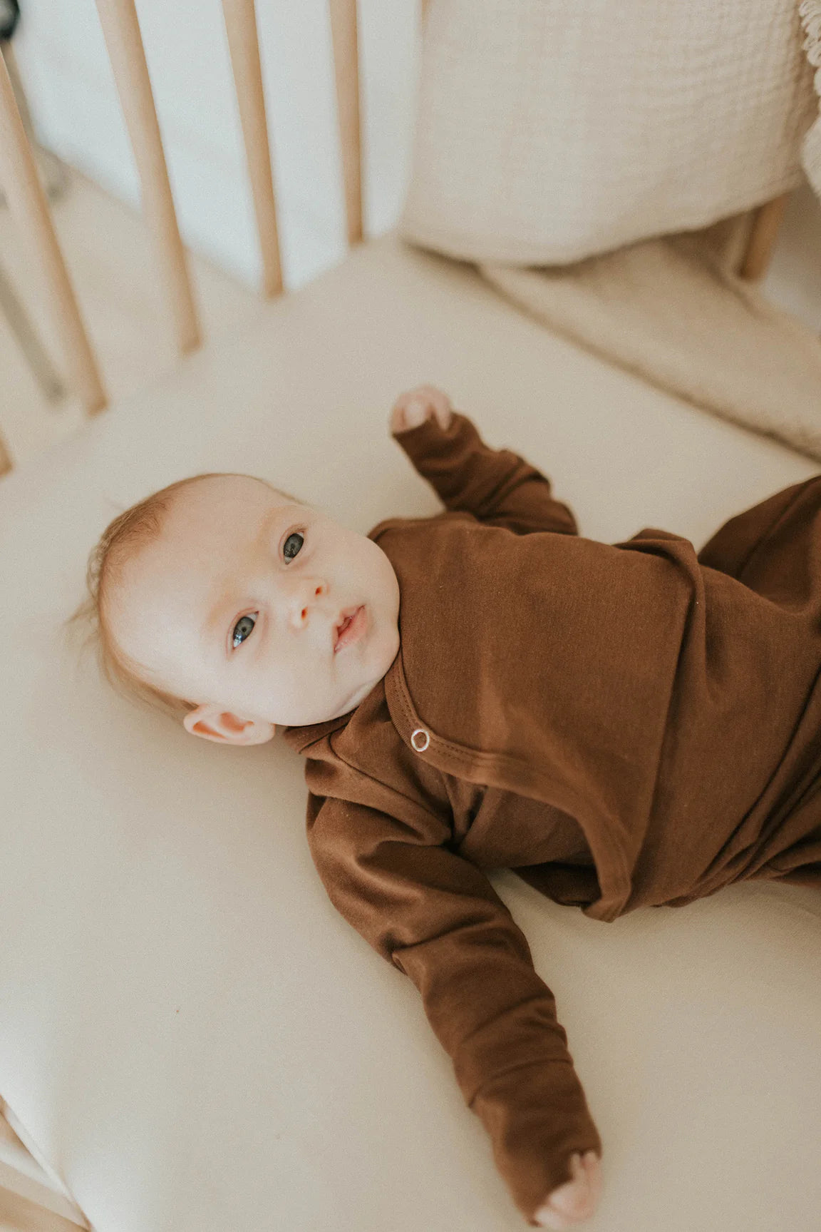 Jax and Lennon Infant Knot Gown || Cocoa Brown