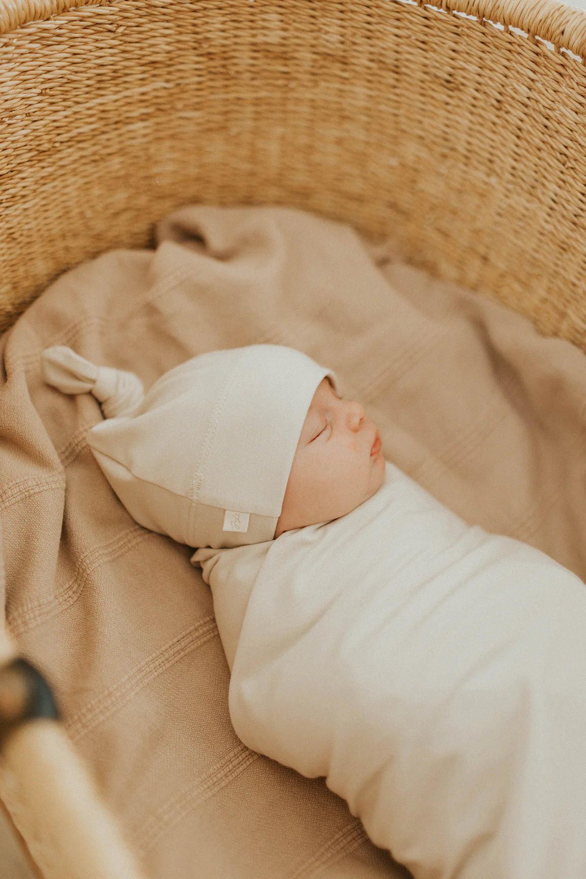 Jax and Lennon Infant Knot Hat || Bone