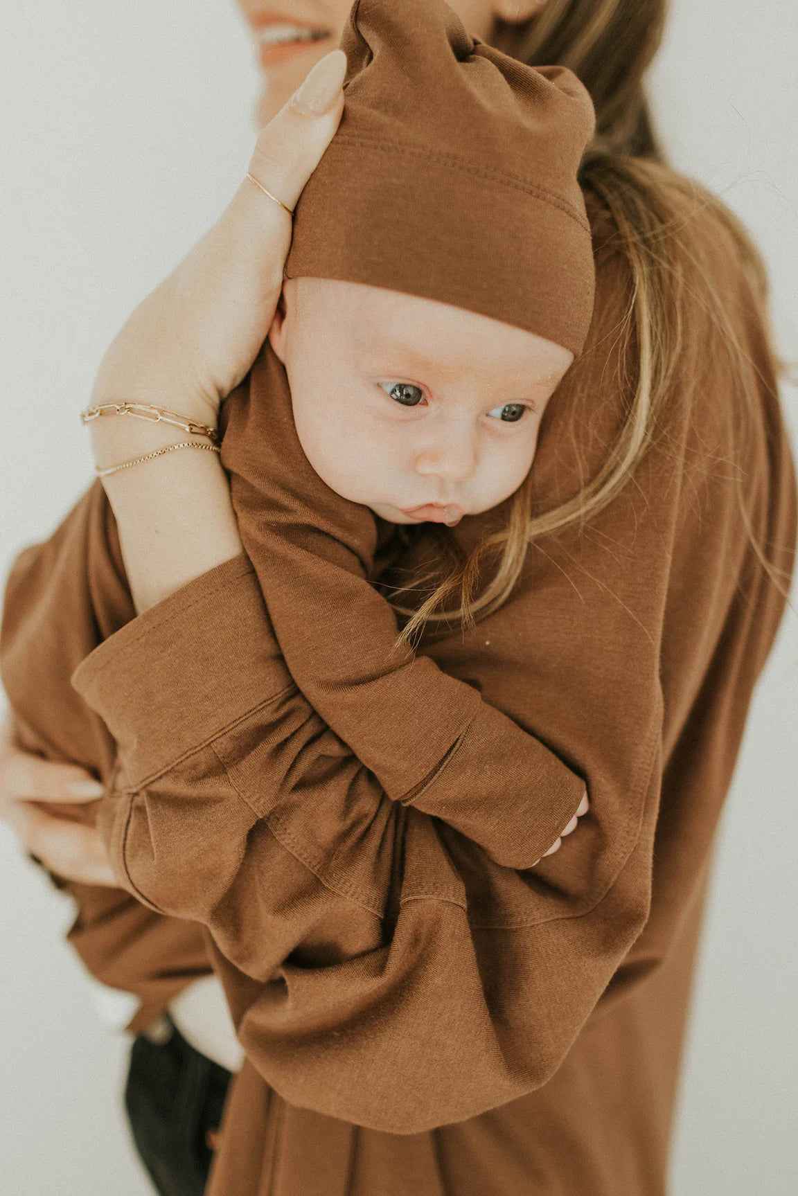 Jax and Lennon Infant Knot Hat || Cocoa Brown