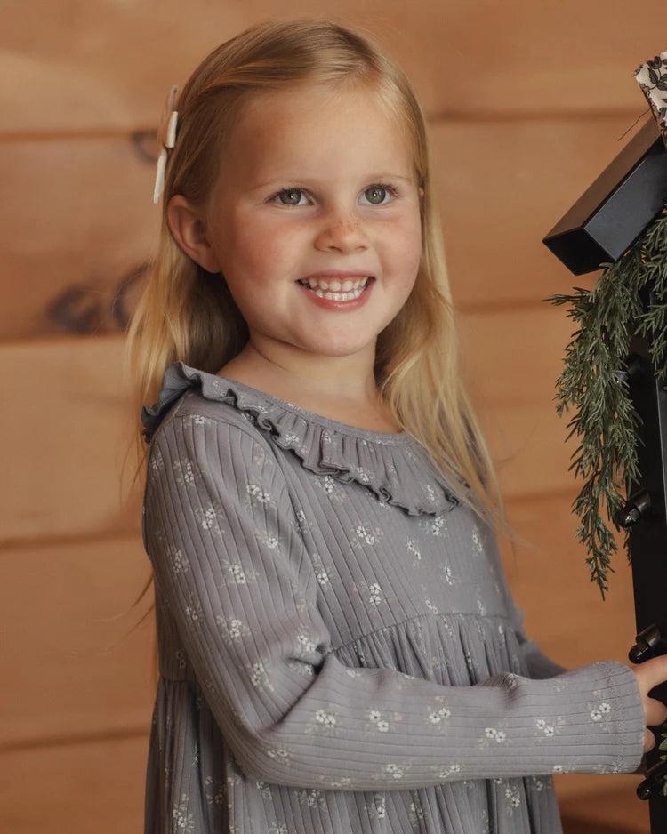 Rylee + Cru Ruffle Collar Dress || Slate Bloom