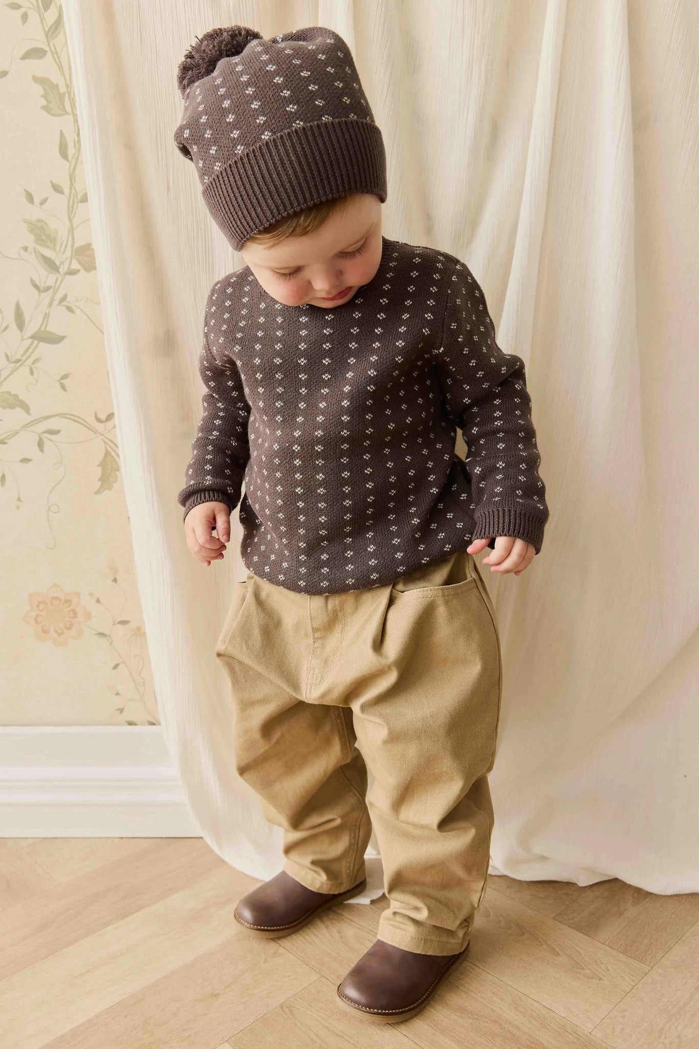 Jamie Kay Dorian Jumper || Knitted Diamonds Coffee