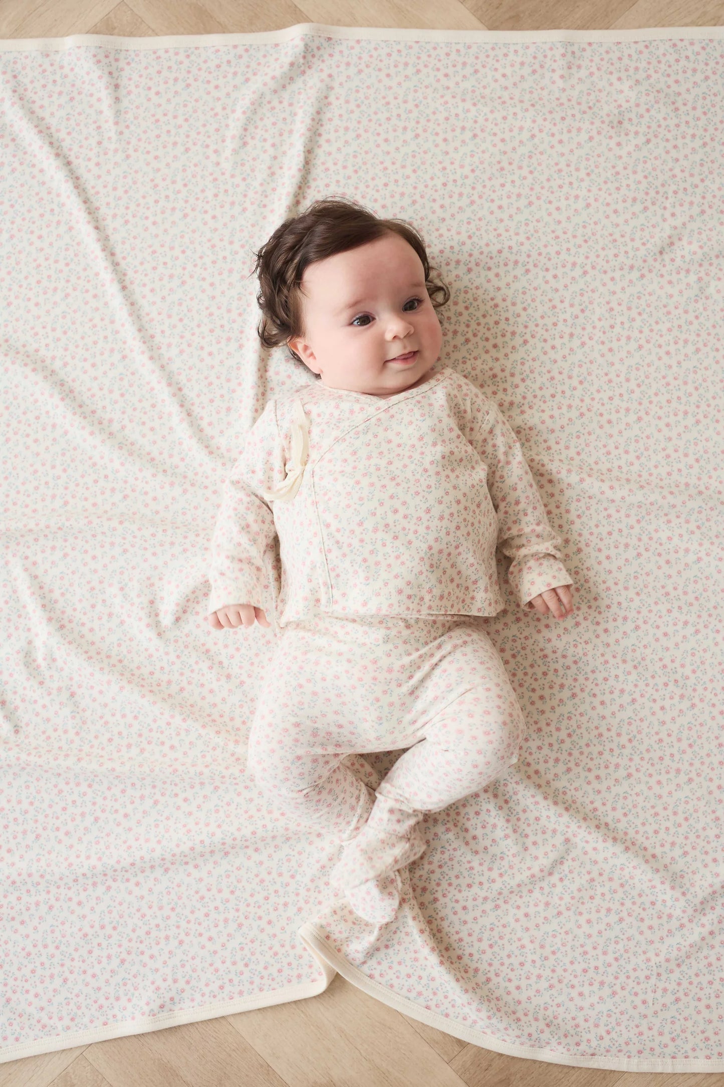 Jamie Kay Organic Cotton Footed Pant || Posy Garden Pink