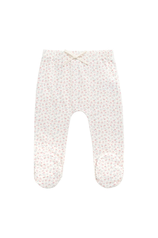 Jamie Kay Organic Cotton Footed Pant || Posy Garden Pink