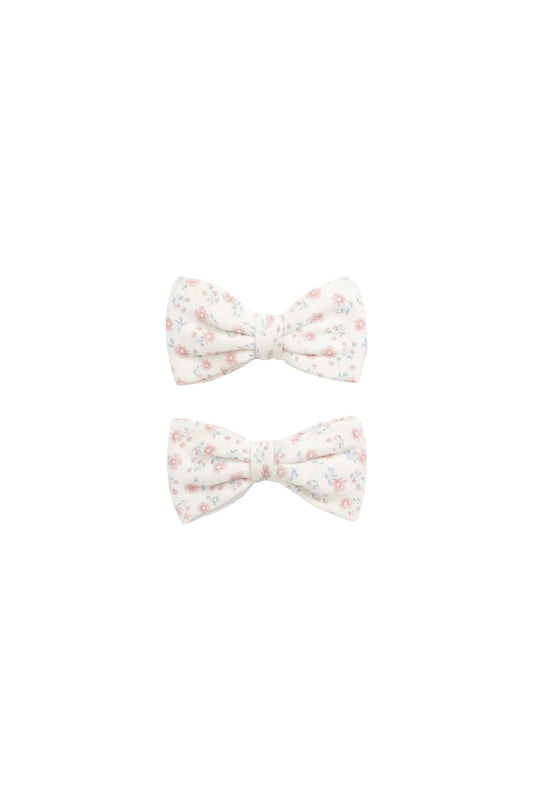 Jamie Kay Organic Cotton Noelle 2 Pack Bow || Posy Garden Pink