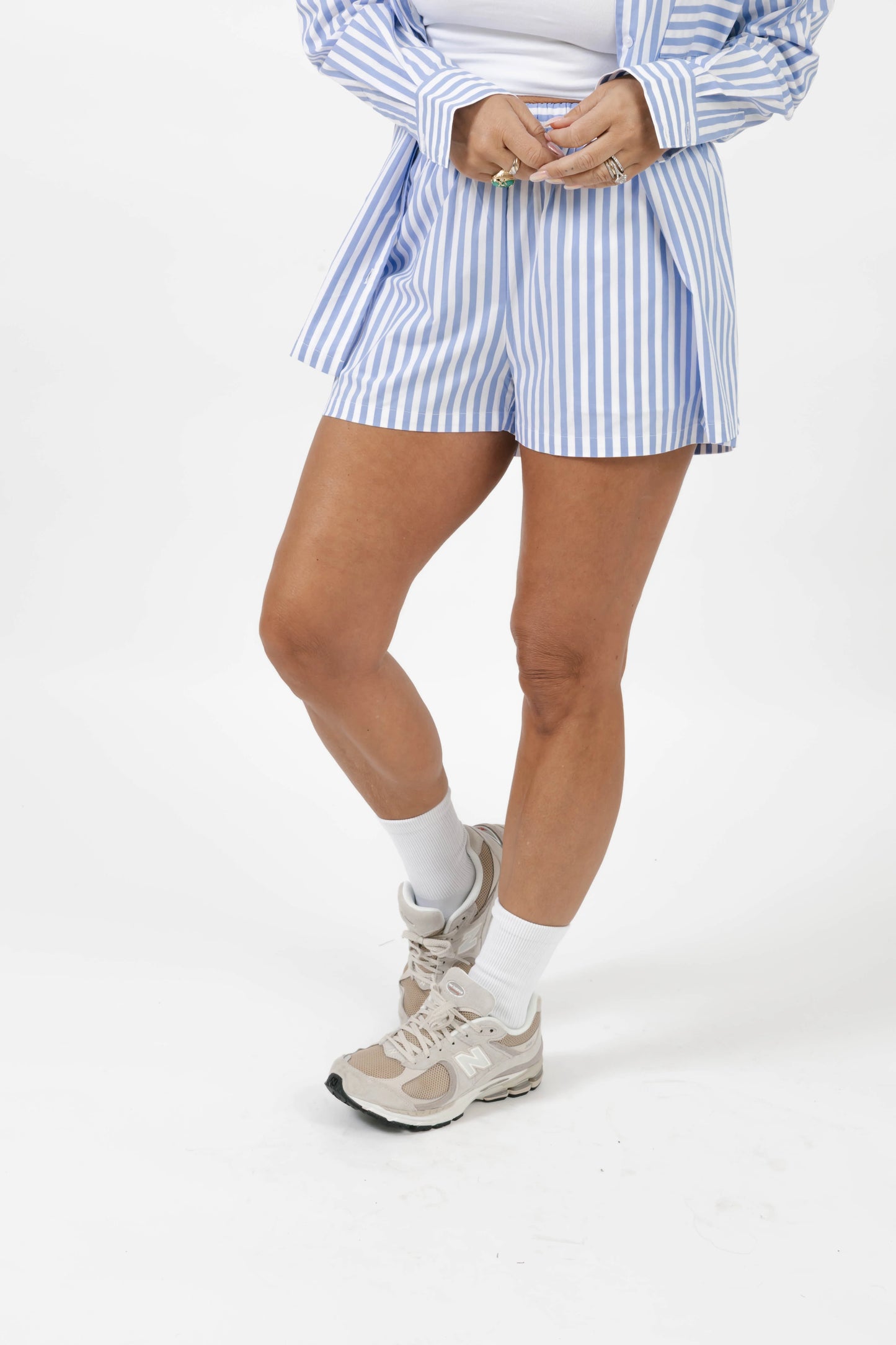 Smash + Tess Kaitlyn Cotton Short || Faded Blue Stripe