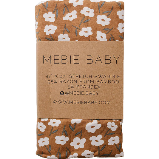 Mebie Baby Bamboo Stretch Swaddle || Mustard Floral