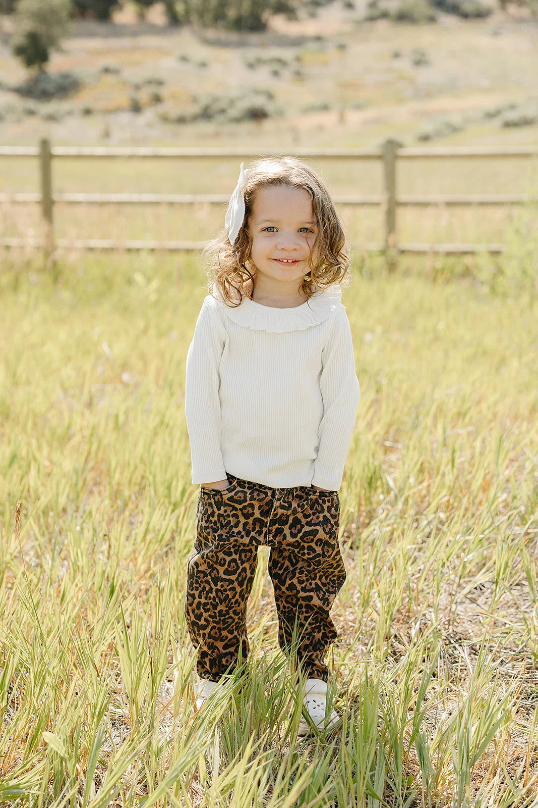 Mebie Baby Ribbed Ruffle Long Sleeve || White