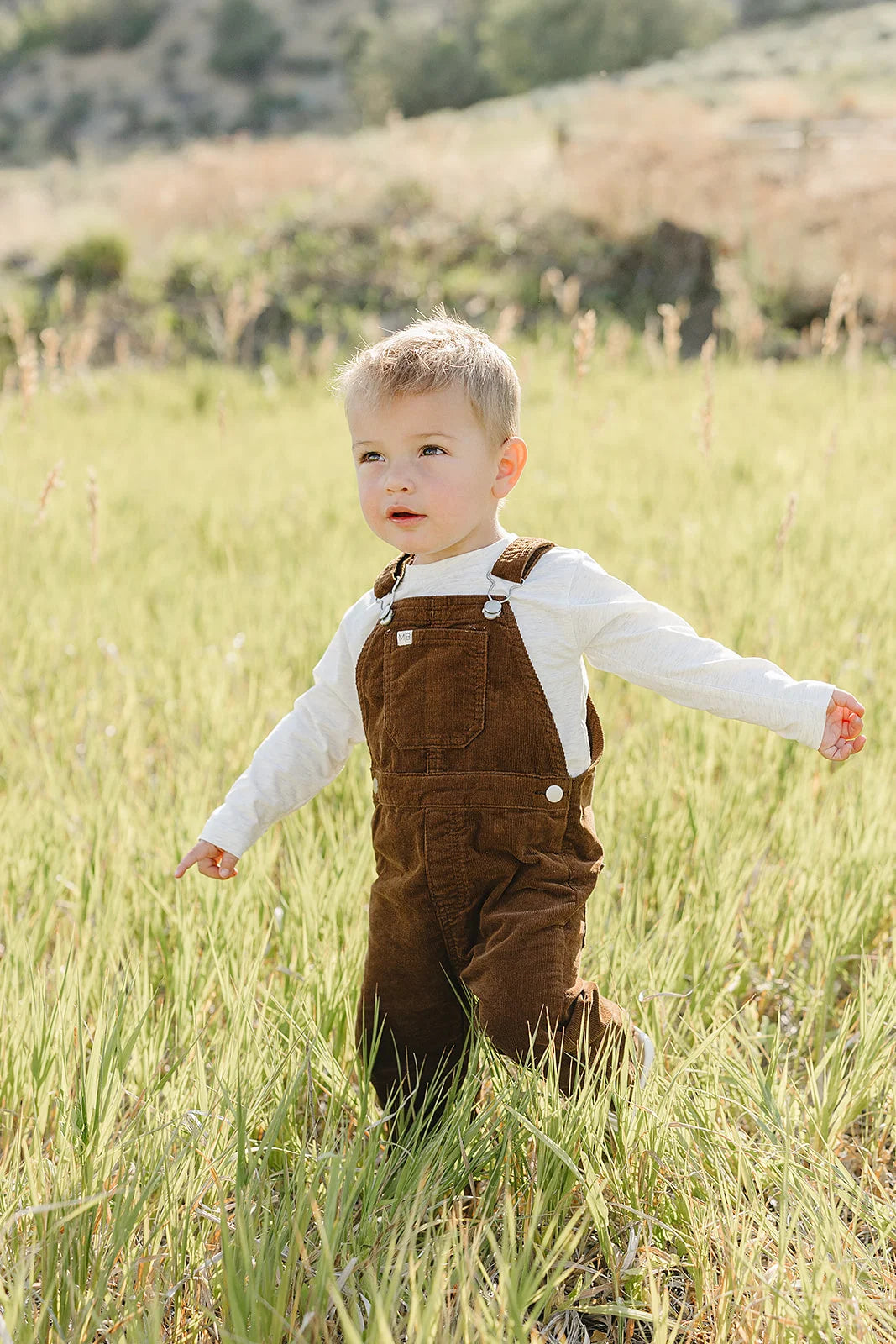 Mebie Baby Brown Corduroy Overalls