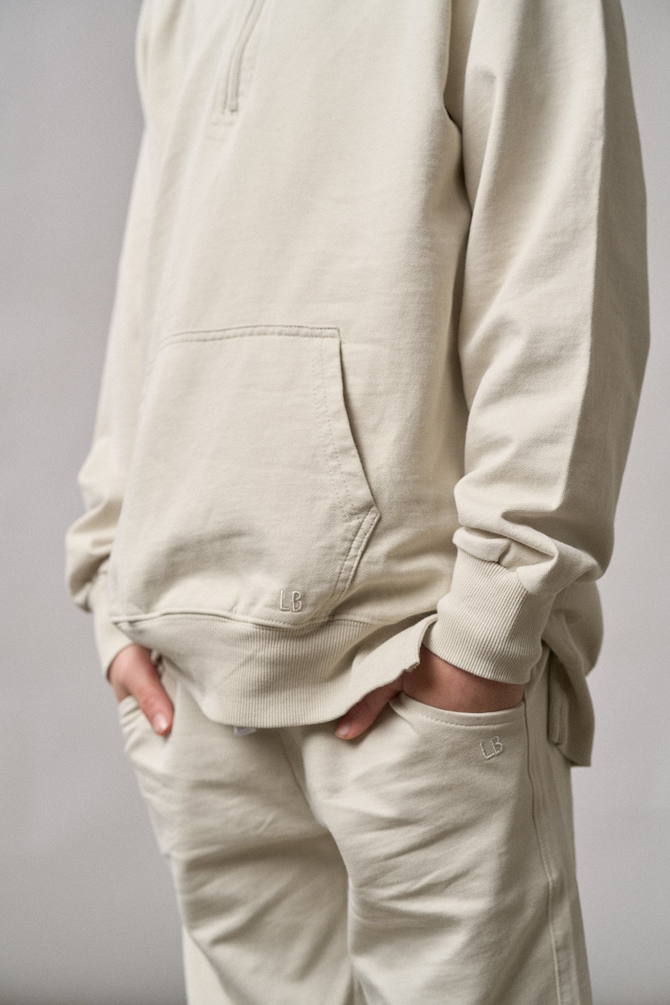 Little Bipsy Quarter Zip Pullover || Almond