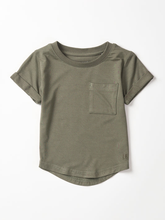 Little Bipsy Bamboo Pocket Tee || Army Green