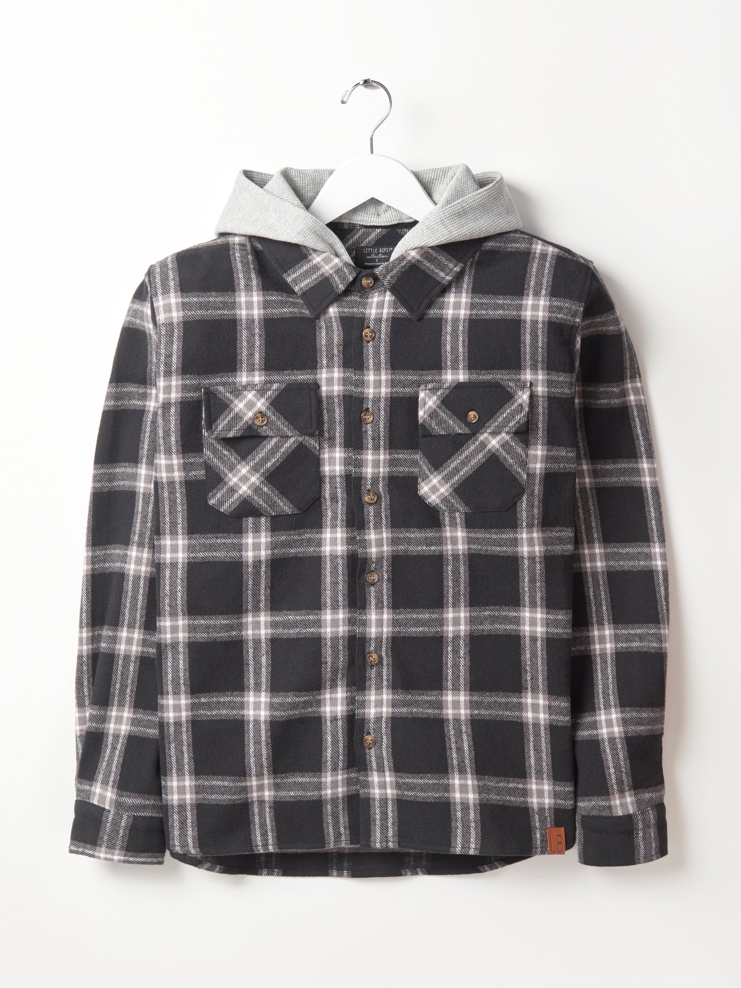 Little Bipsy Adult Hooded Flannel || Black