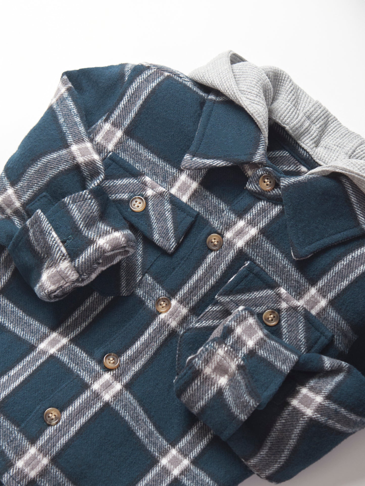 Little Bipsy Hooded Flannel || Night Fall