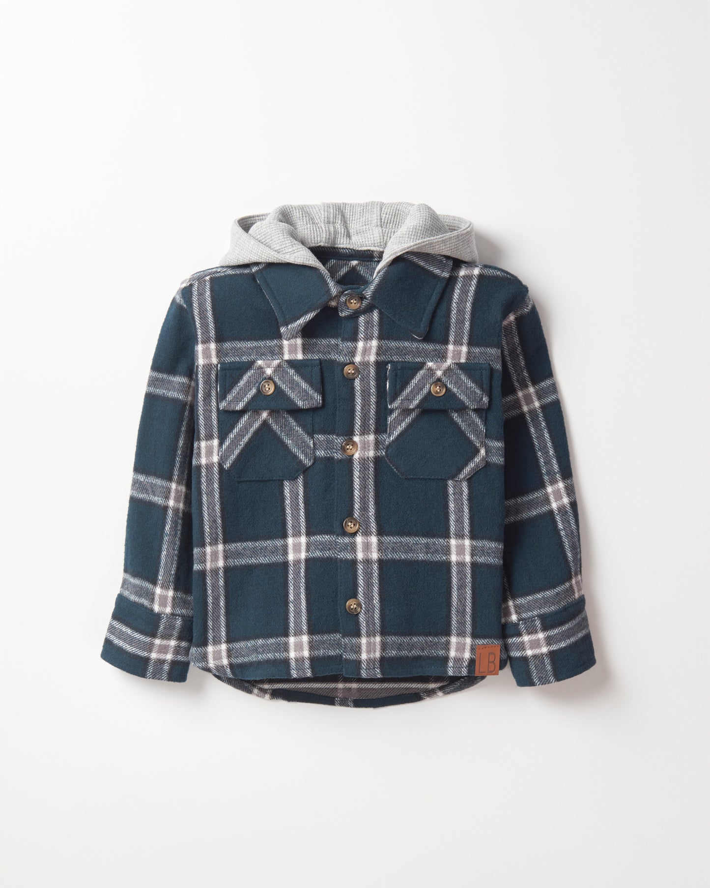 Little Bipsy Hooded Flannel || Night Fall