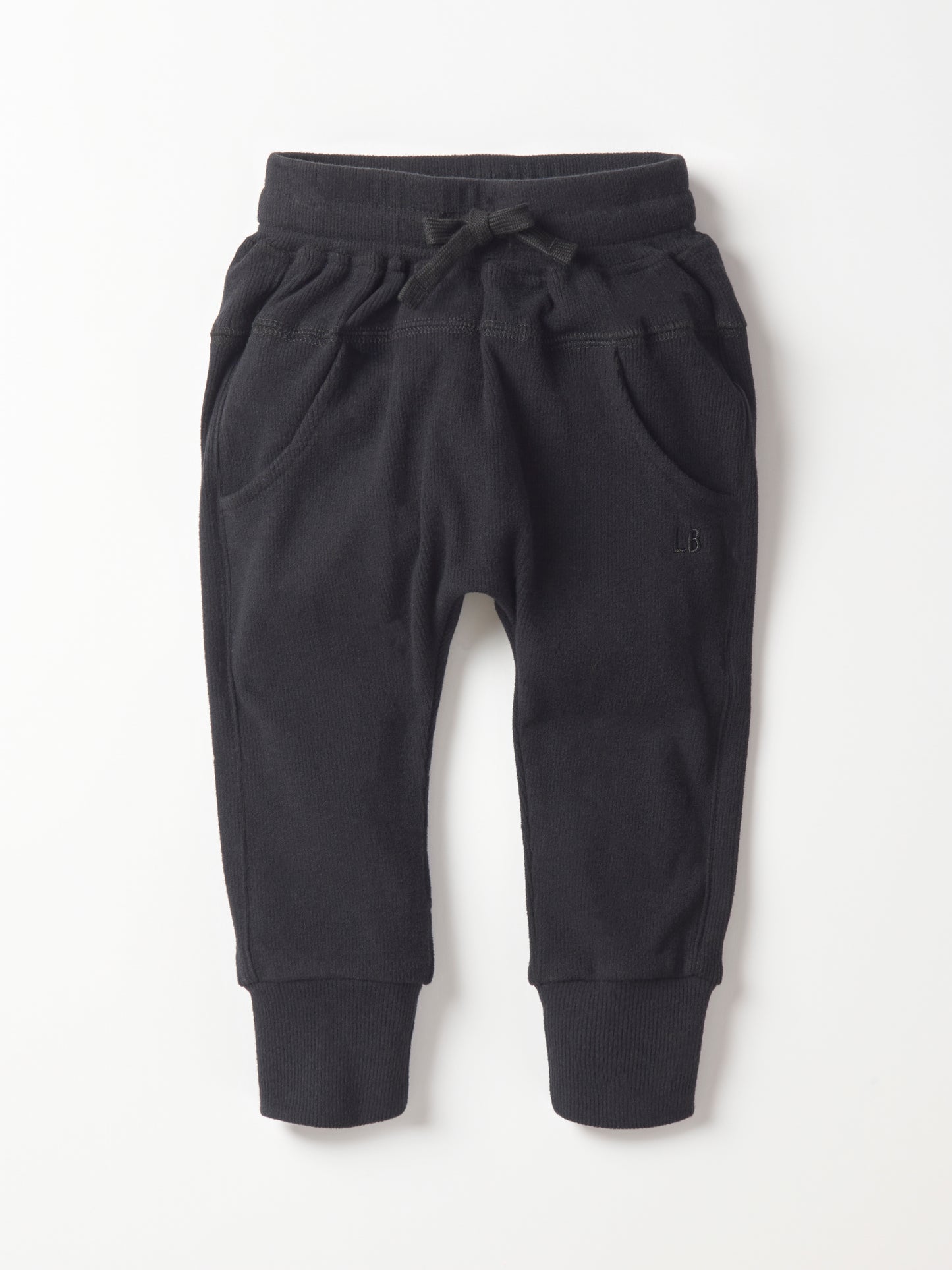 Little Bipsy Ribbed Jogger || Black